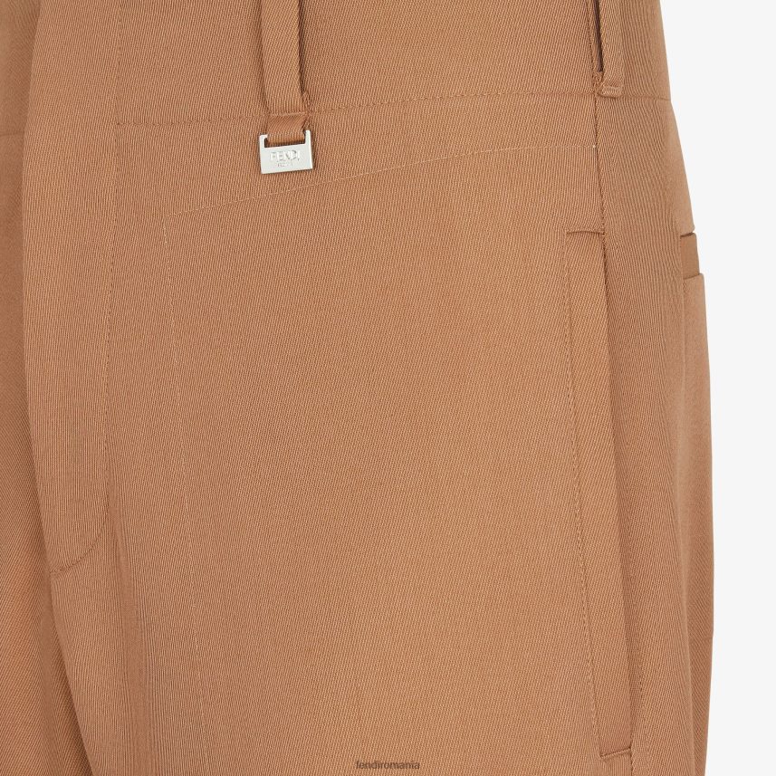 pantaloni de lână maro Fendi bărbați îmbrăcăminte 86084L2061