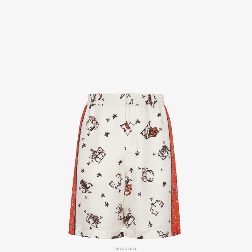 pantaloni de mătase multicolor Fendi bărbați îmbrăcăminte 86084L1980