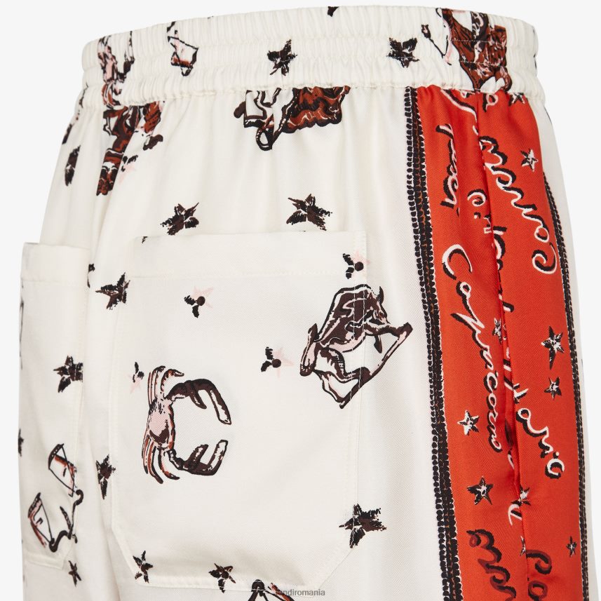 pantaloni de mătase multicolor Fendi bărbați îmbrăcăminte 86084L1980