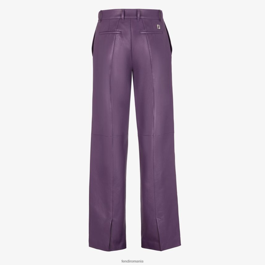 pantaloni de piele plonge Violet Fendi bărbați îmbrăcăminte 86084L1913