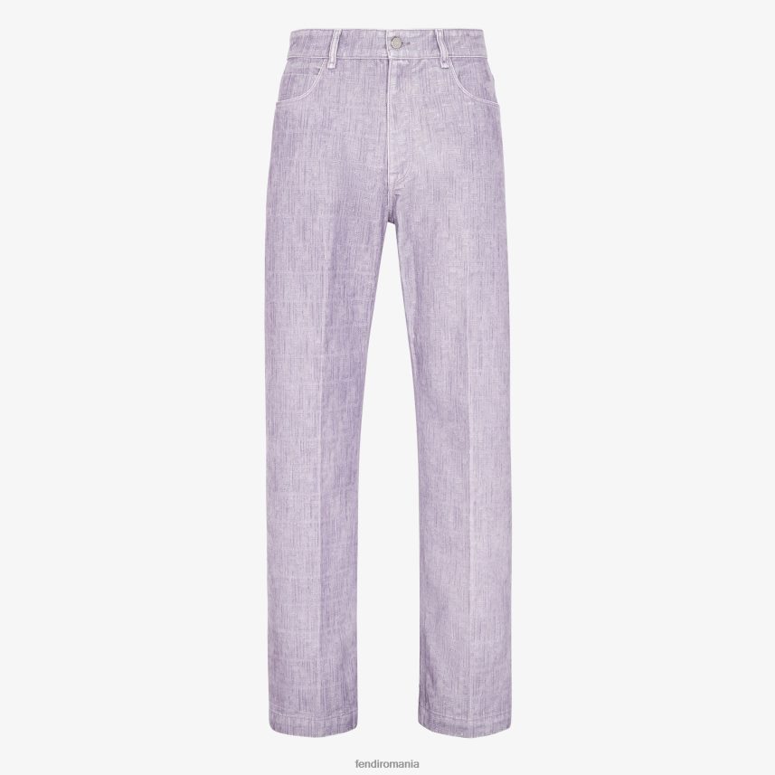 pantaloni denim liliac Violet Fendi bărbați îmbrăcăminte 86084L2188