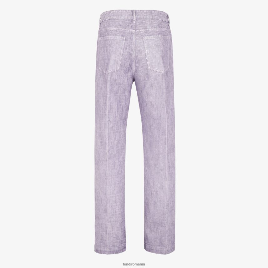 pantaloni denim liliac Violet Fendi bărbați îmbrăcăminte 86084L2188