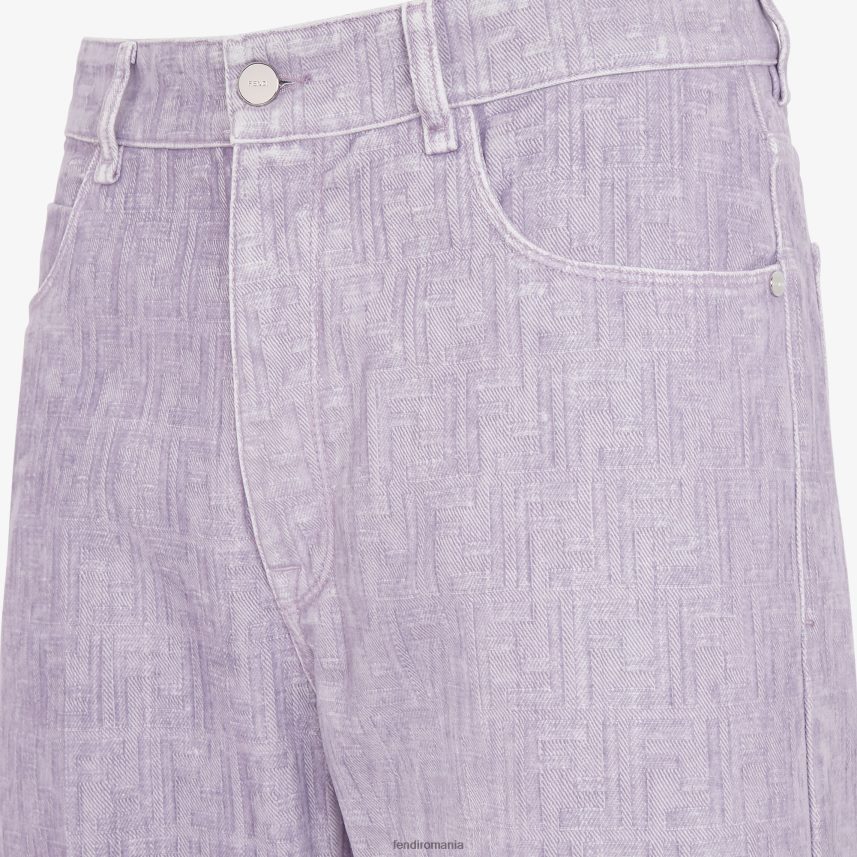 pantaloni denim liliac Violet Fendi bărbați îmbrăcăminte 86084L2188