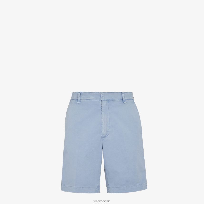 pantaloni din gabardină albastru deschis Fendi bărbați îmbrăcăminte 86084L1961