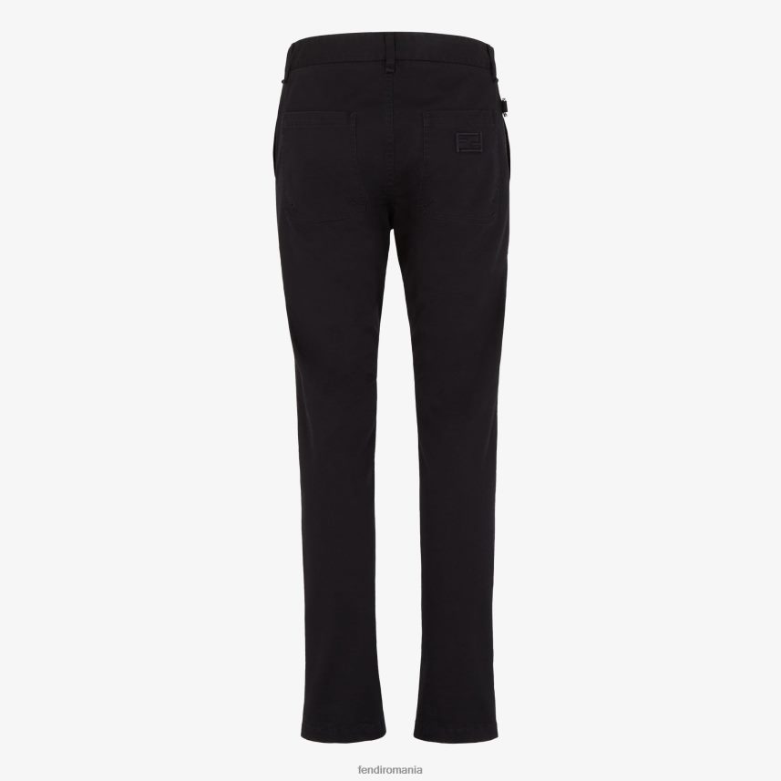 pantaloni din gabardină negru Fendi bărbați îmbrăcăminte 86084L2089