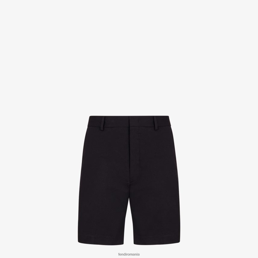 pantaloni din gabardină negru Fendi bărbați îmbrăcăminte 86084L2144