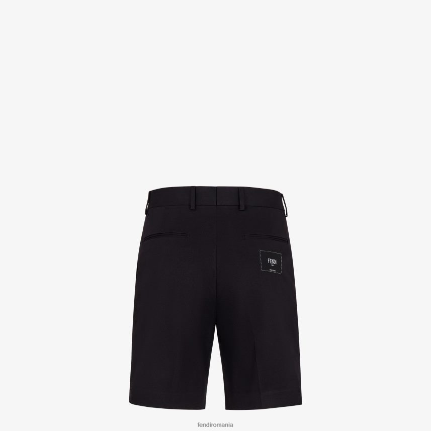 pantaloni din gabardină negru Fendi bărbați îmbrăcăminte 86084L2144