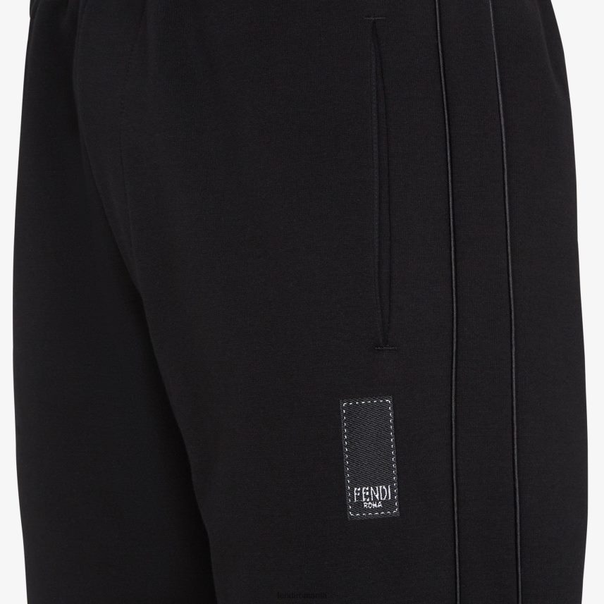 pantaloni din jerseu negru Fendi bărbați îmbrăcăminte 86084L2151