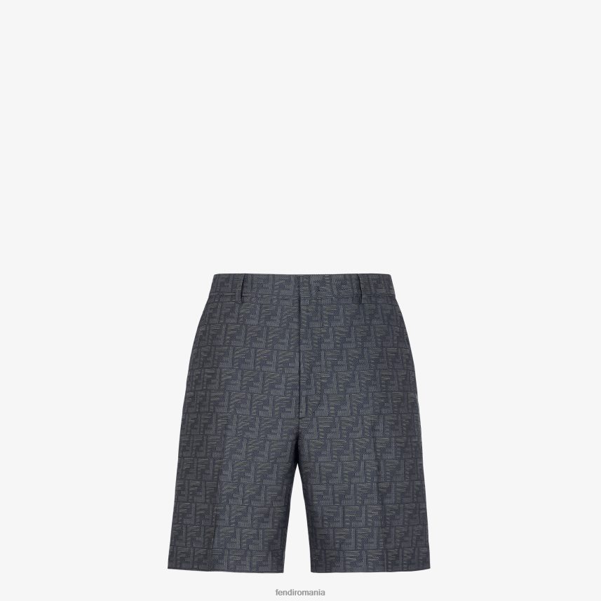 pantaloni din material jacquard albastru Fendi bărbați îmbrăcăminte 86084L1918