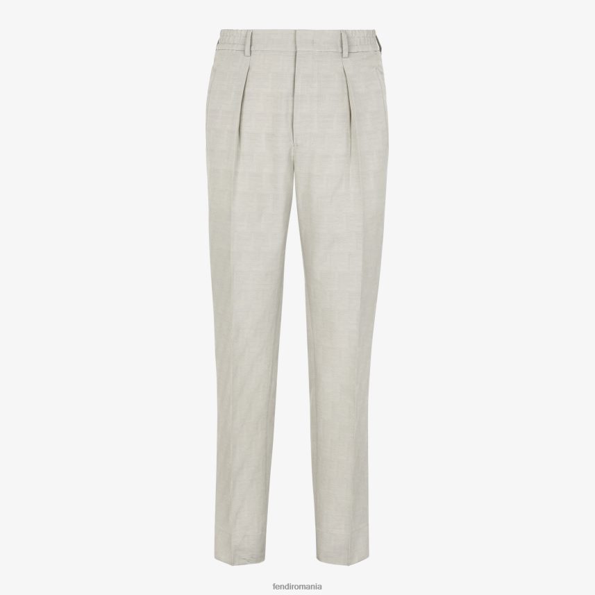 pantaloni din material jacquard bej Fendi bărbați îmbrăcăminte 86084L1925