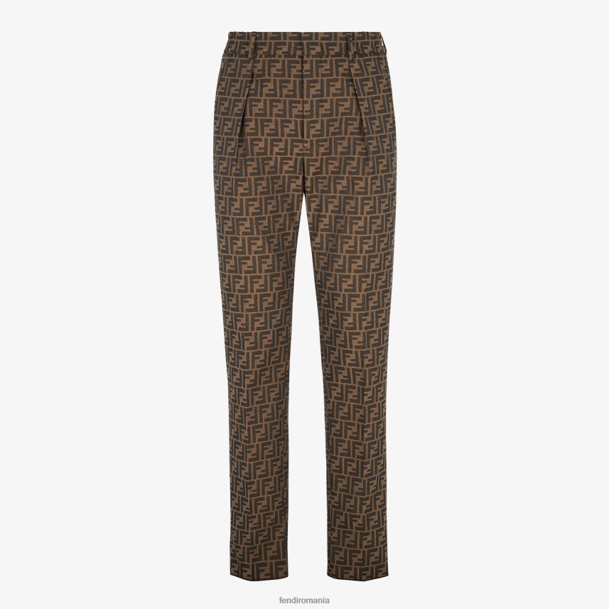 pantaloni din stofa maro Fendi bărbați îmbrăcăminte 86084L2063