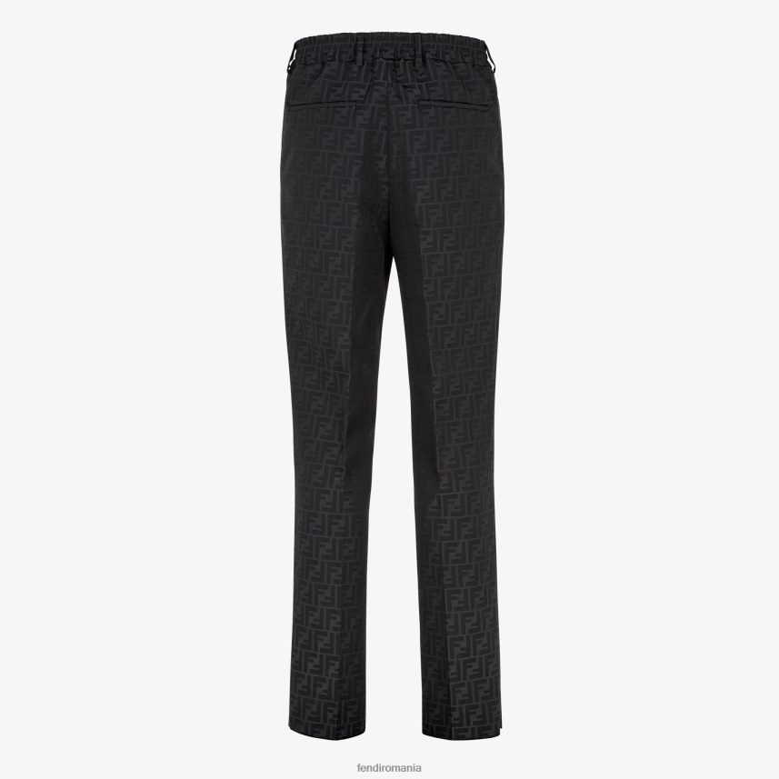 pantaloni din stofa negru Fendi bărbați îmbrăcăminte 86084L1995