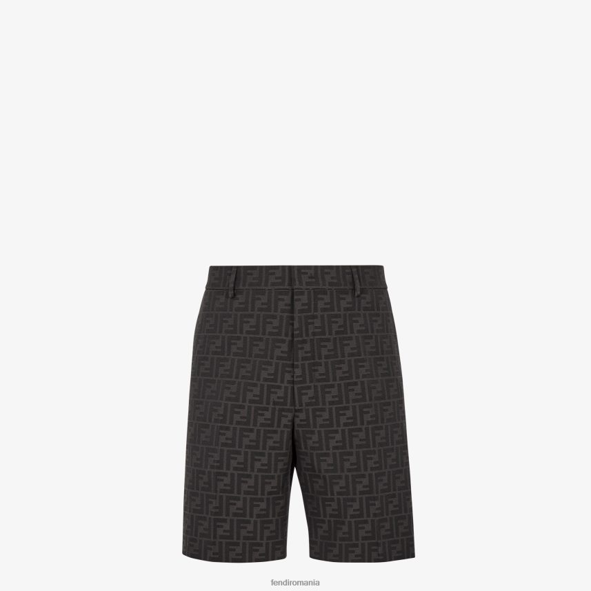 pantaloni din stofa negru Fendi bărbați îmbrăcăminte 86084L2200