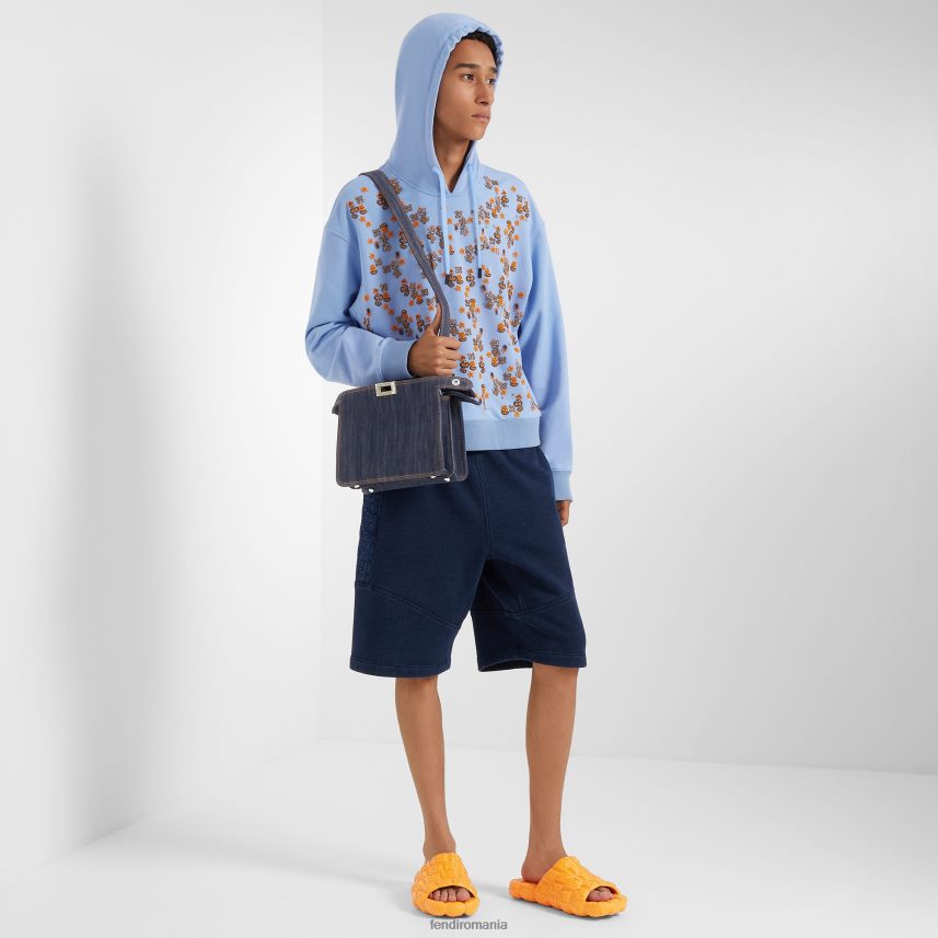 pantaloni din tricou albastru Fendi bărbați îmbrăcăminte 86084L2073