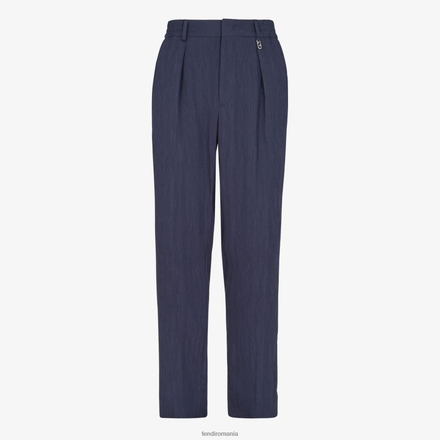 pantaloni din vascoza albastru Fendi bărbați îmbrăcăminte 86084L1941