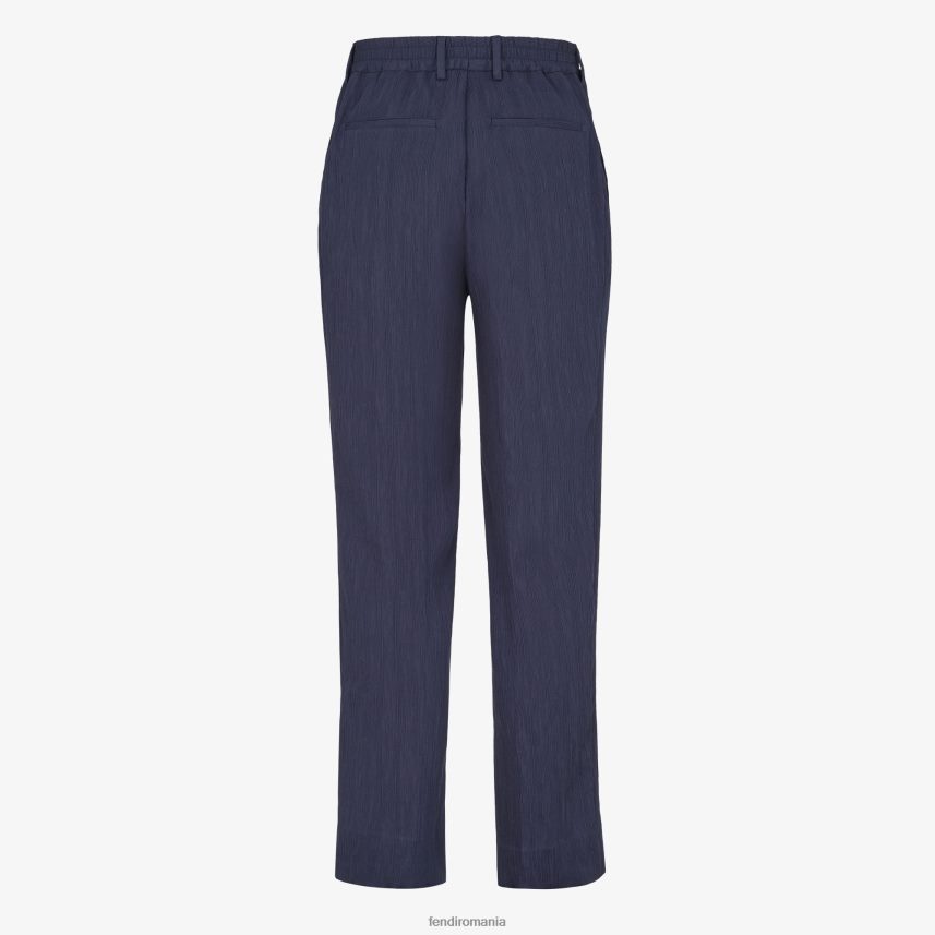 pantaloni din vascoza albastru Fendi bărbați îmbrăcăminte 86084L1941