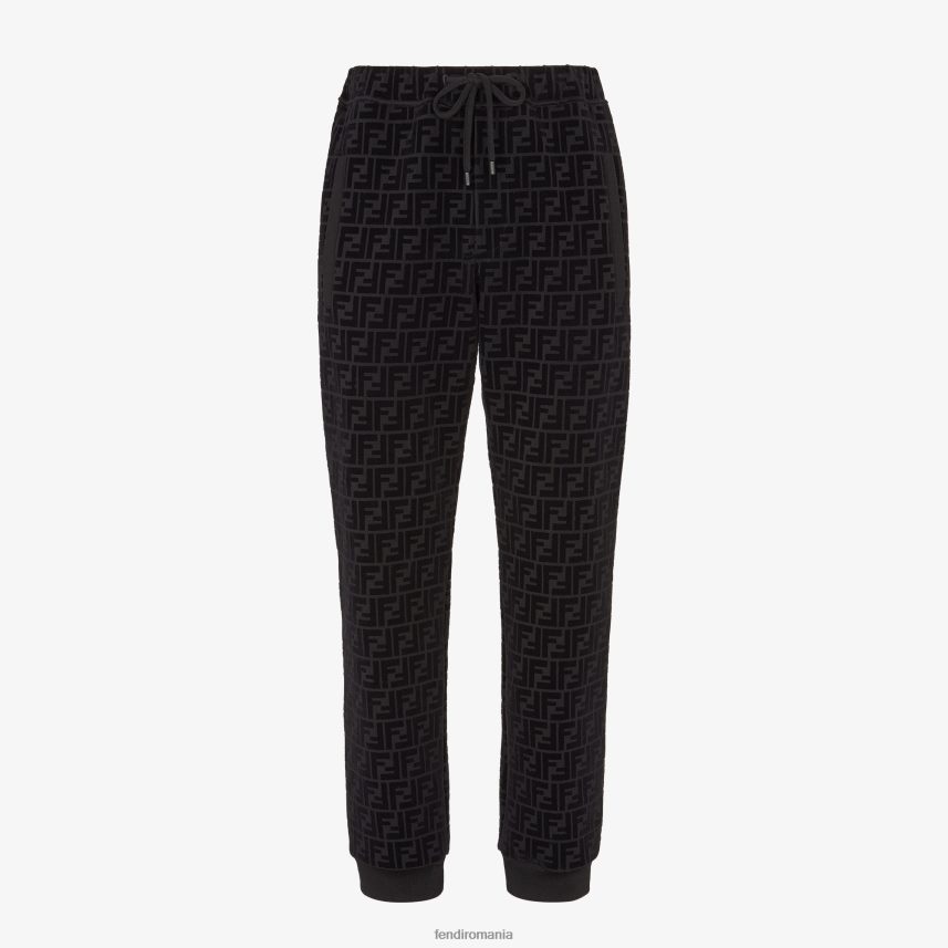 pantaloni pique negru Fendi bărbați îmbrăcăminte 86084L1997