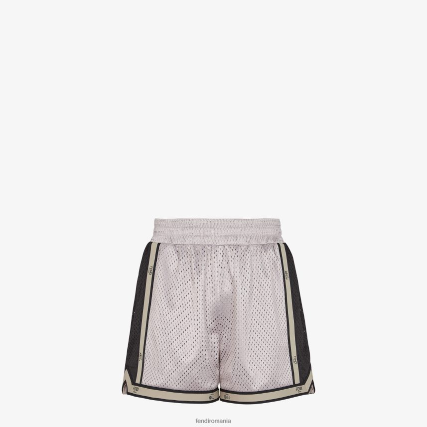 pantaloni tech din plasă gri Fendi bărbați îmbrăcăminte 86084L1945