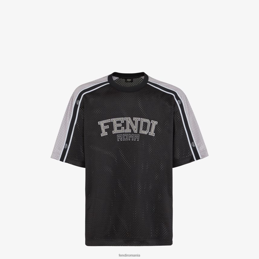 tricou din plasă tech gri Fendi bărbați îmbrăcăminte 86084L1944