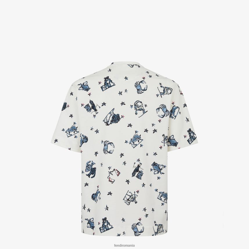 tricou din tricou alb Fendi bărbați îmbrăcăminte 86084L1922