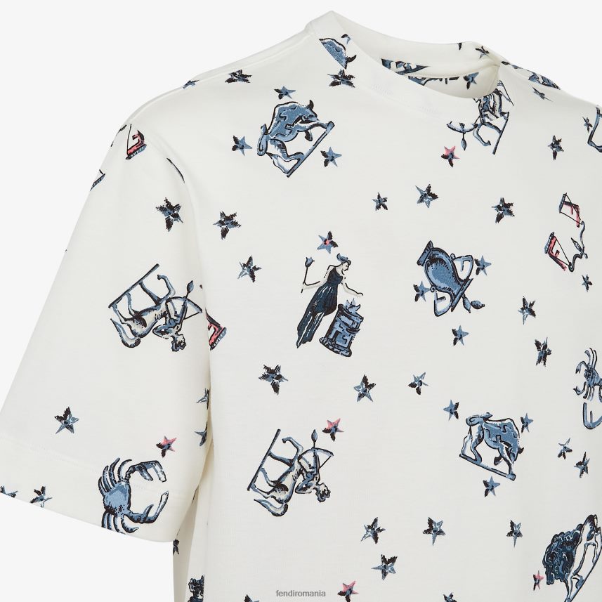 tricou din tricou alb Fendi bărbați îmbrăcăminte 86084L1922