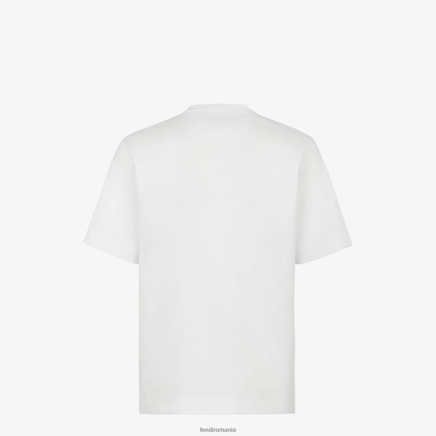 tricou din tricou alb Fendi bărbați îmbrăcăminte 86084L1962