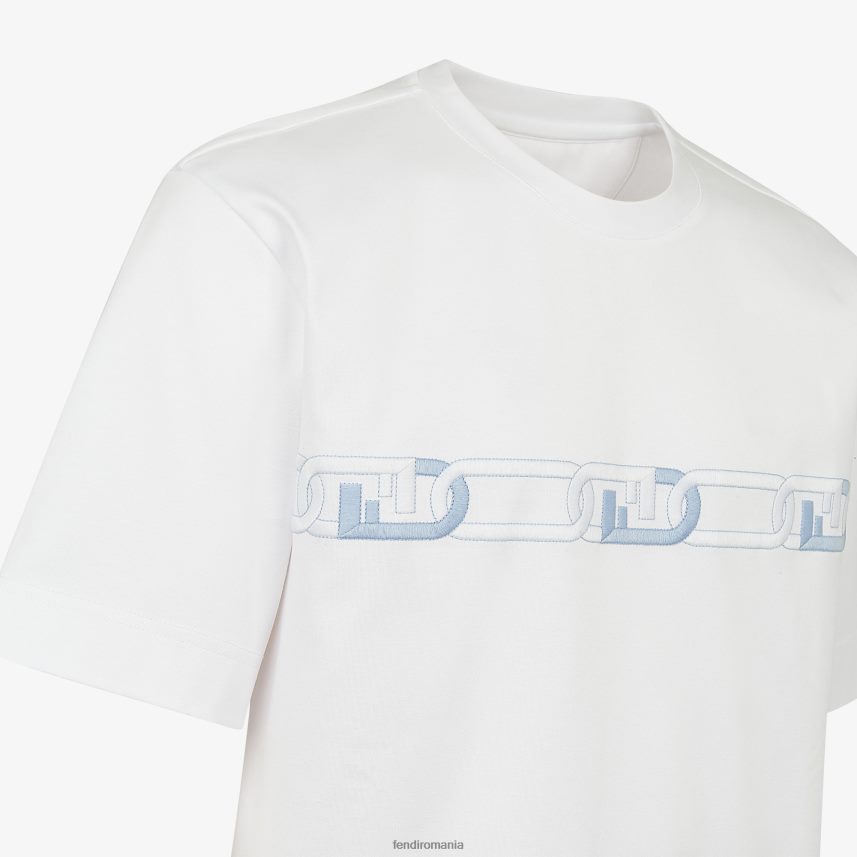 tricou din tricou alb Fendi bărbați îmbrăcăminte 86084L1962