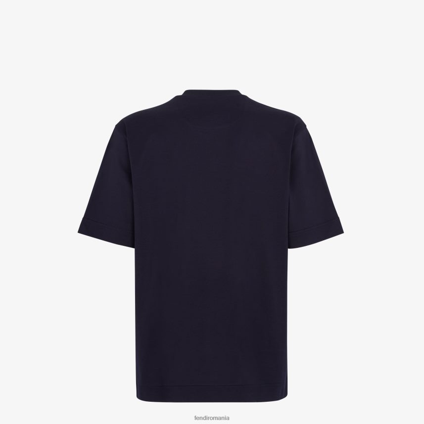 tricou din tricou albastru Fendi bărbați îmbrăcăminte 86084L1943