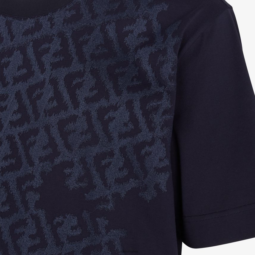 tricou din tricou albastru Fendi bărbați îmbrăcăminte 86084L1943