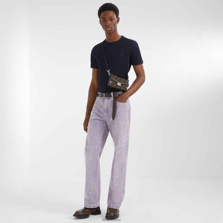 tricou din tricou albastru Fendi bărbați îmbrăcăminte 86084L1969