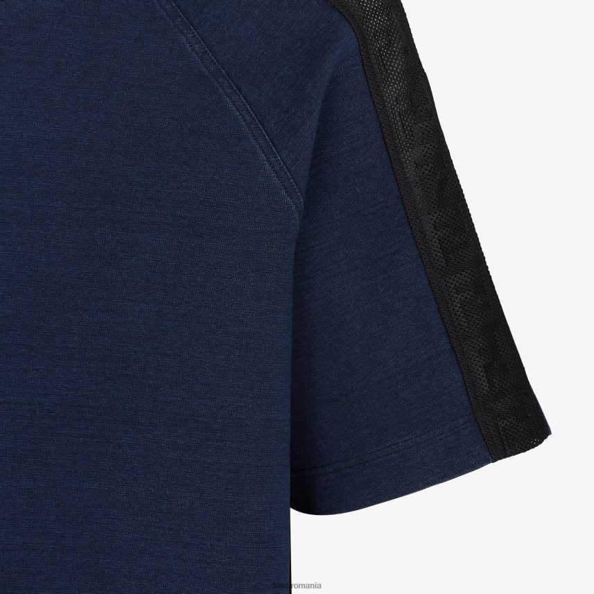 tricou din tricou albastru Fendi bărbați îmbrăcăminte 86084L2077