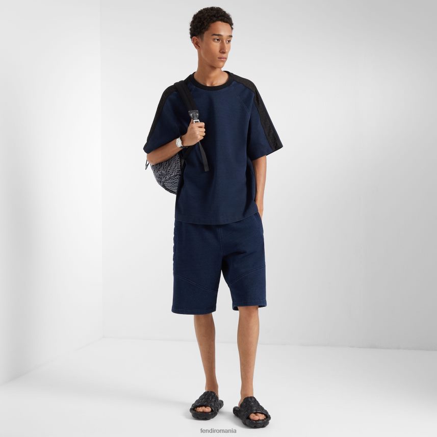 tricou din tricou albastru Fendi bărbați îmbrăcăminte 86084L2077