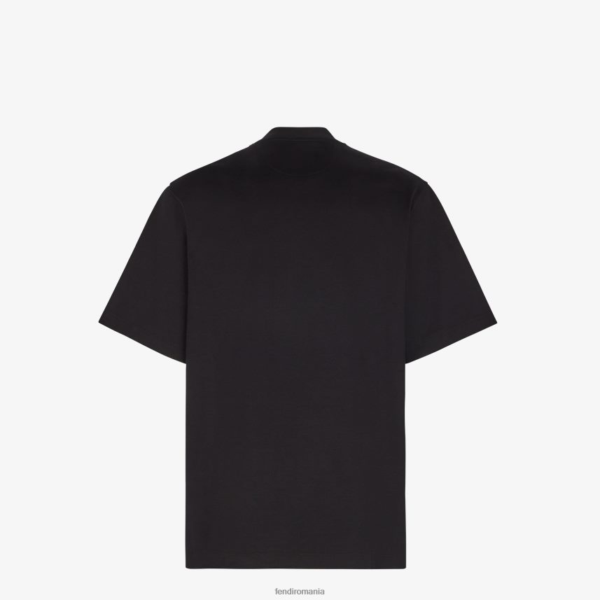 tricou din tricou negru Fendi bărbați îmbrăcăminte 86084L1970