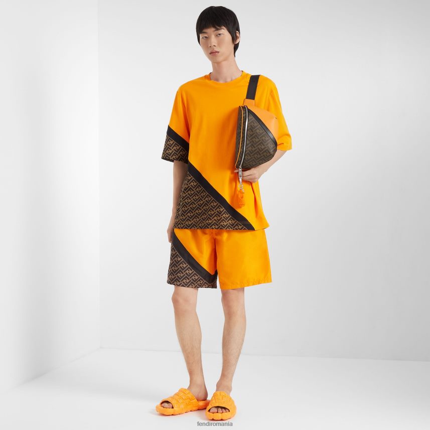 tricou din tricou portocale Fendi bărbați îmbrăcăminte 86084L2005