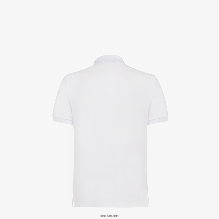 tricou polo din bumbac alb Fendi bărbați îmbrăcăminte 86084L2131