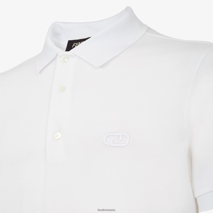 tricou polo din bumbac alb Fendi bărbați îmbrăcăminte 86084L2131