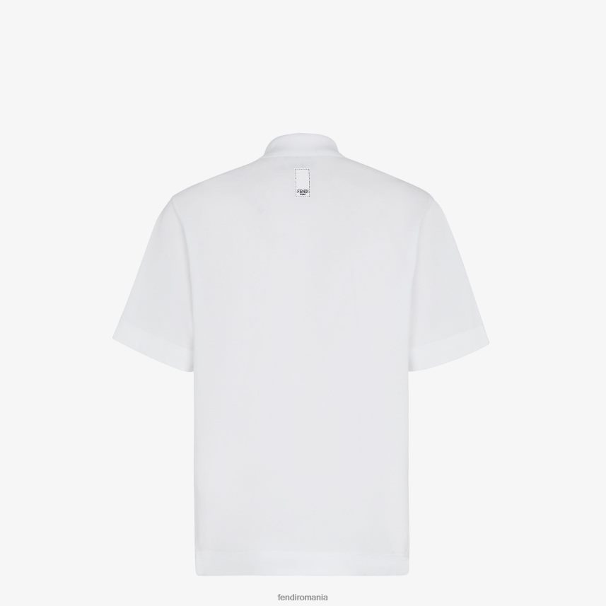 tricou polo din bumbac alb Fendi bărbați îmbrăcăminte 86084L2137
