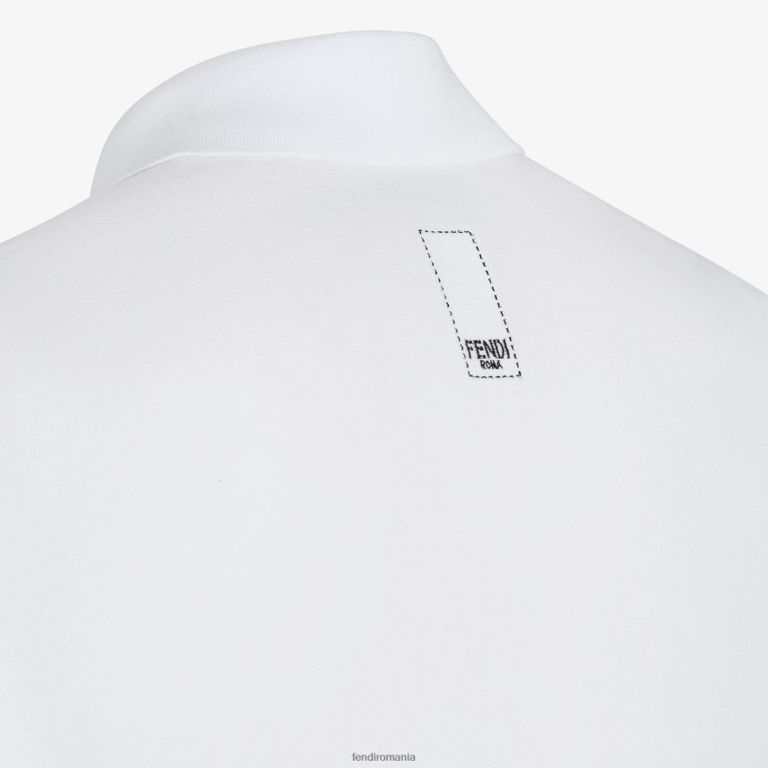 tricou polo din bumbac alb Fendi bărbați îmbrăcăminte 86084L2137