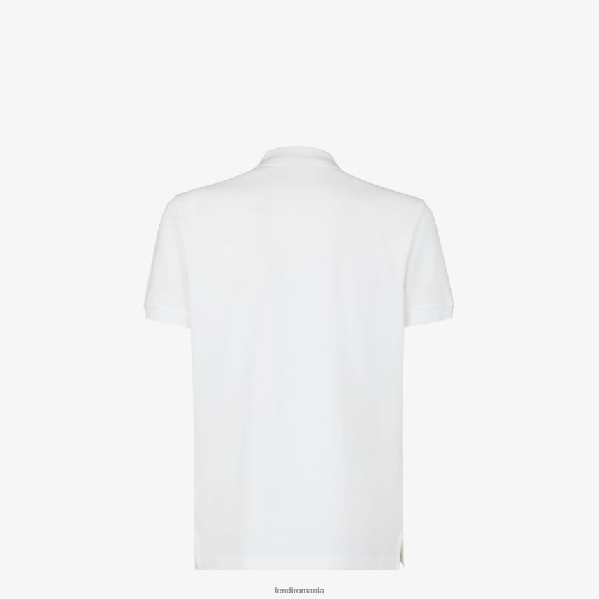 tricou polo piqué alb Fendi bărbați îmbrăcăminte 86084L2171