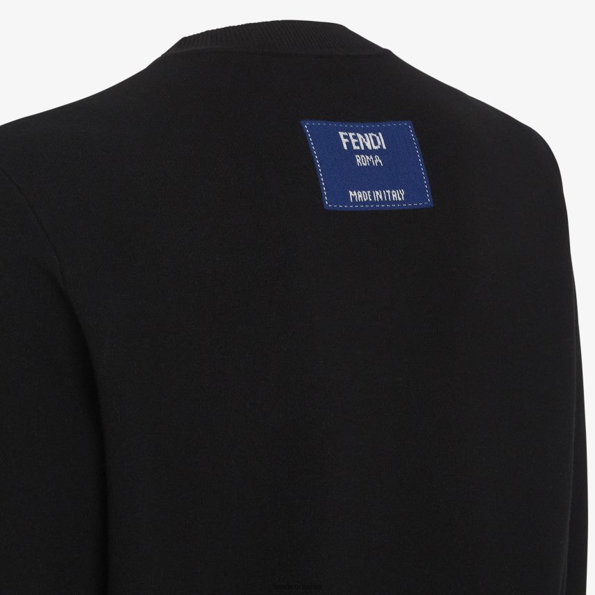 hanorac din material textil negru Fendi bărbați îmbrăcăminte 86084L2149