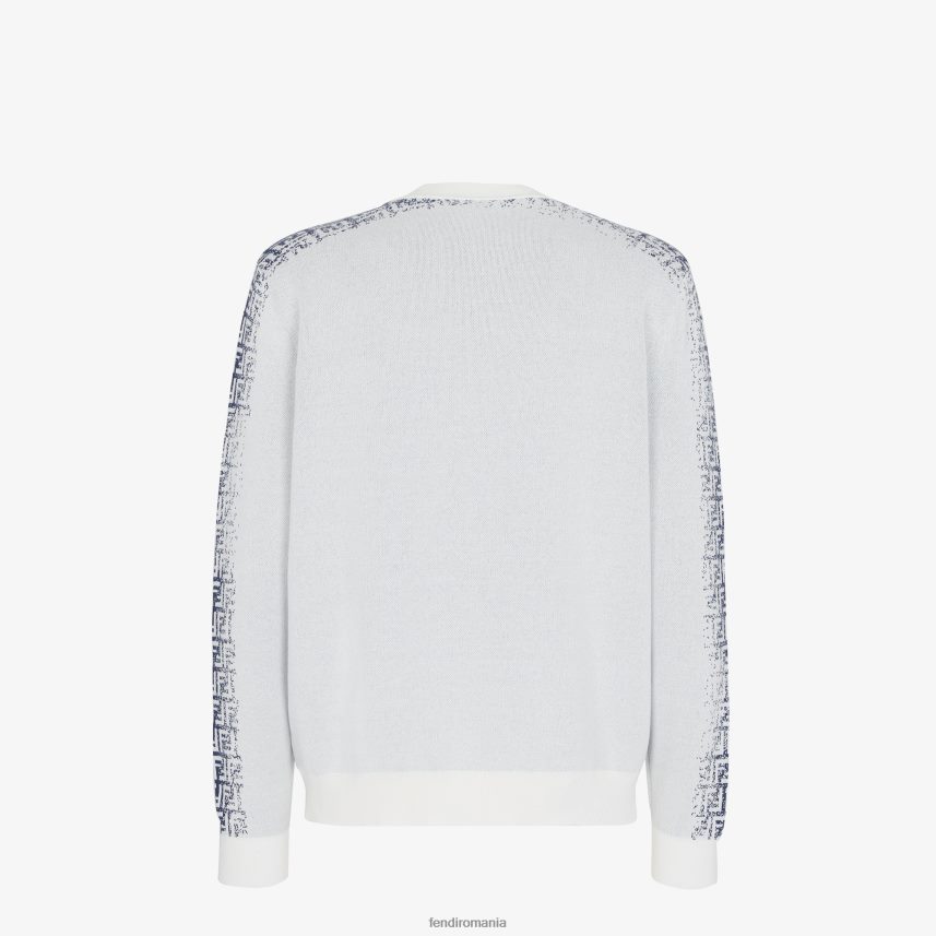pulover de bumbac alb Fendi bărbați îmbrăcăminte 86084L2034