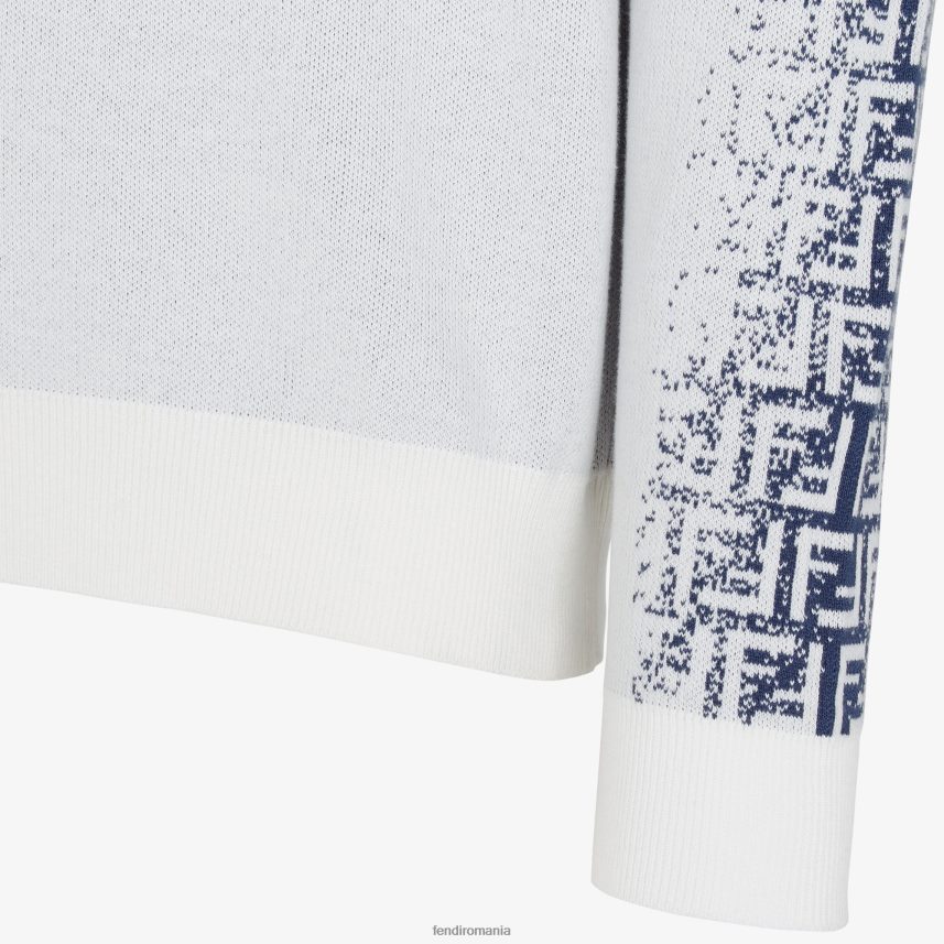 pulover de bumbac alb Fendi bărbați îmbrăcăminte 86084L2034