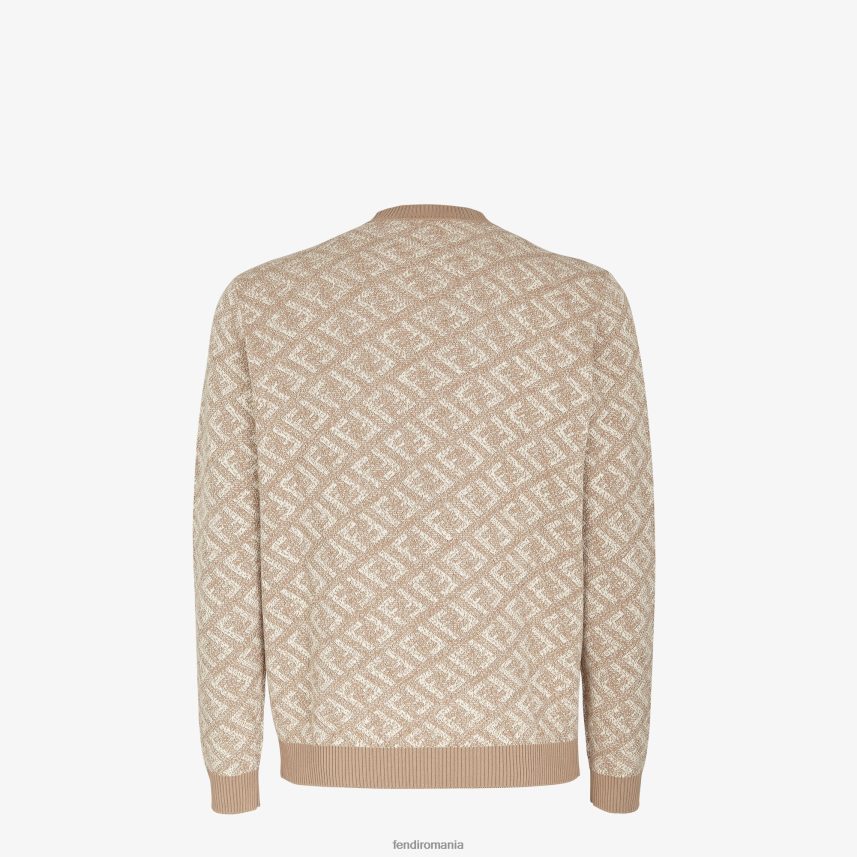 pulover de bumbac bej Fendi bărbați îmbrăcăminte 86084L2041