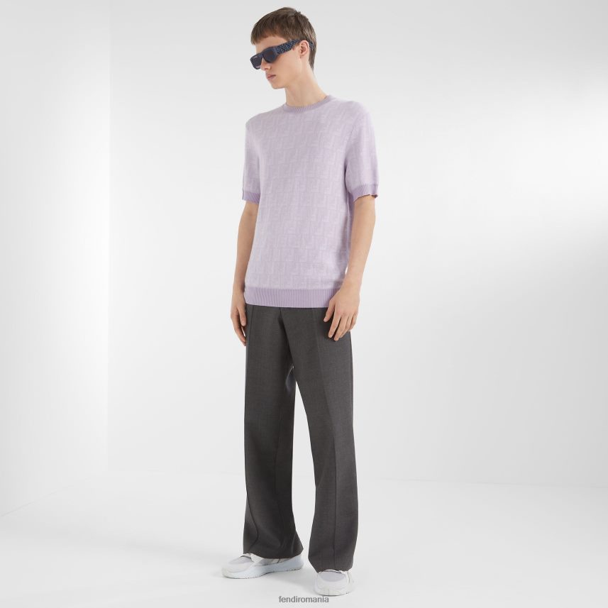 pulover din lână liliac Violet Fendi bărbați îmbrăcăminte 86084L1952