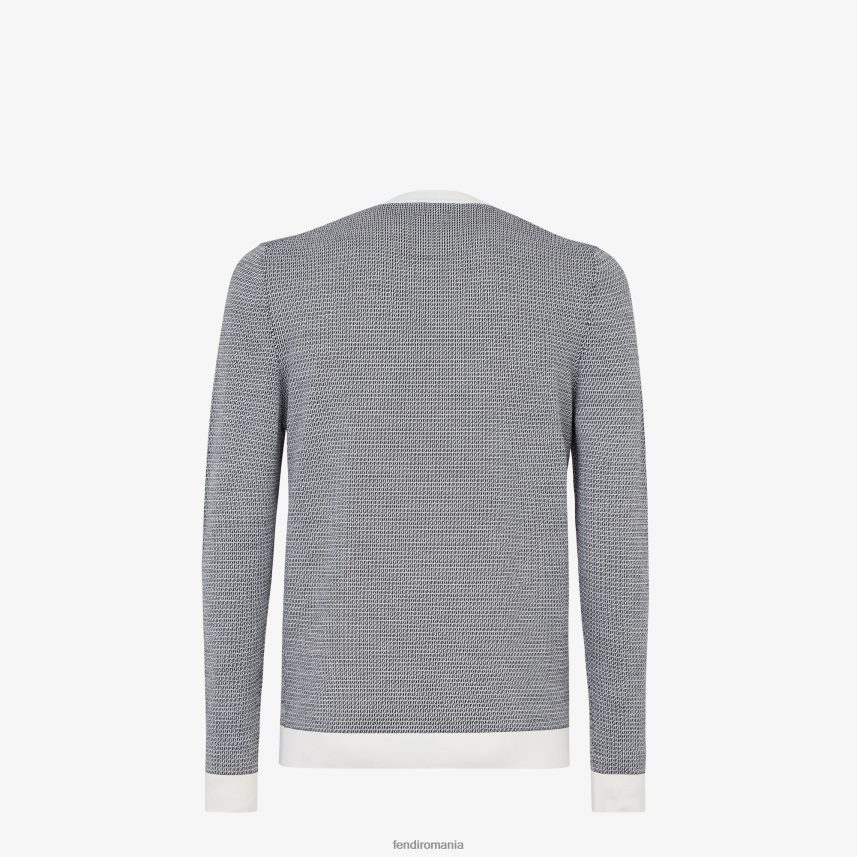 pulover din viscoza gri Fendi bărbați îmbrăcăminte 86084L2163