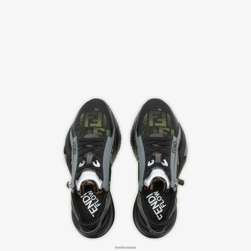 adidași pentru alergare cu neon și material textil negru Fendi bărbați încălţăminte 86084L2269