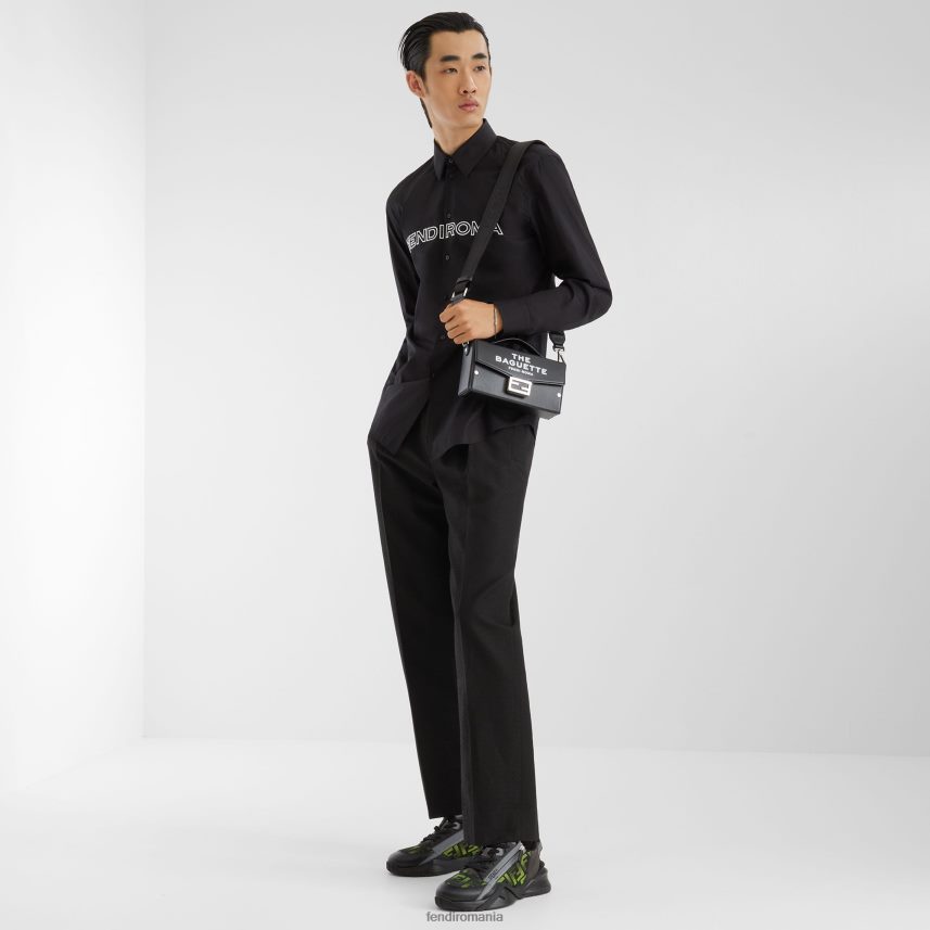 adidași pentru alergare cu neon și material textil negru Fendi bărbați încălţăminte 86084L2269