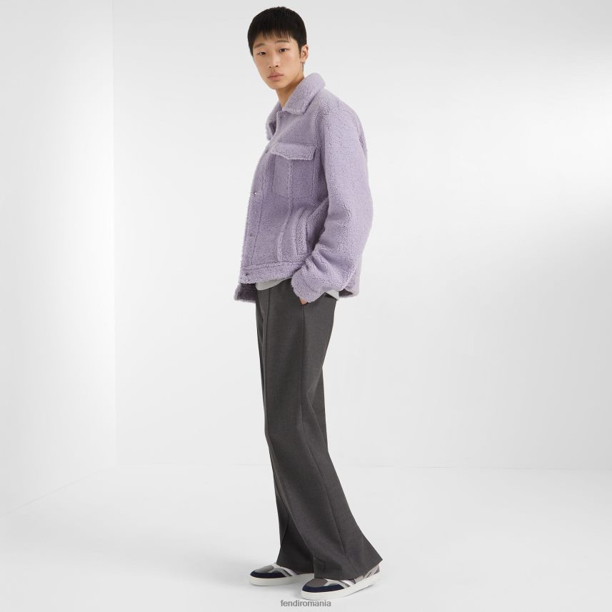 bascule din piele gri Fendi bărbați încălţăminte 86084L2231