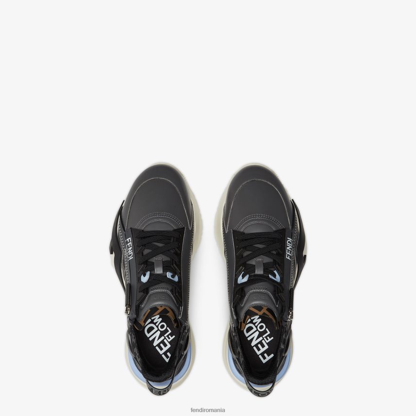 bascule din piele gri Fendi bărbați încălţăminte 86084L2250