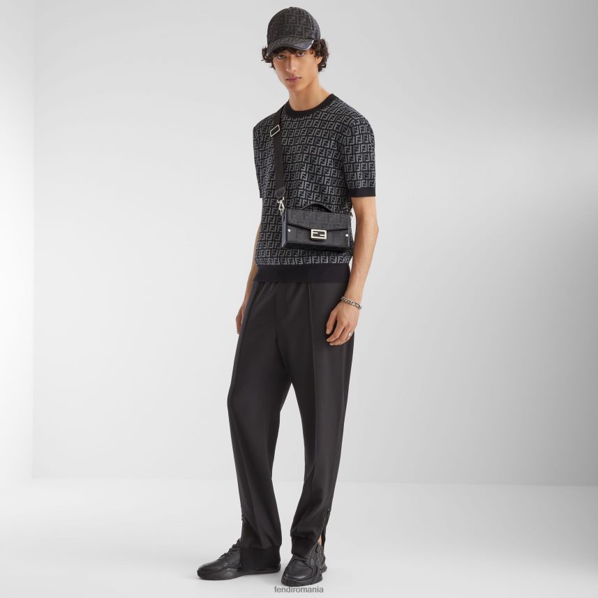 bascule din piele negru Fendi bărbați încălţăminte 86084L2235